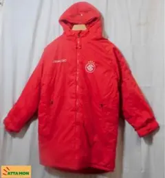 海外品Reebok 中綿ハーフコート　ロゴ入りブラジルサッカークラブ　　古着