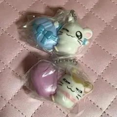ハム太郎　ガチャガチャ　スイングマスコット　リボンちゃん　マフラーちゃん
