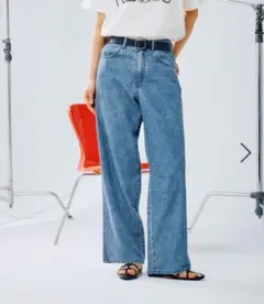 LEPSIM ストレートデニムパンツ インディゴブルー M 薄手