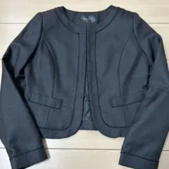 ARTICLE ブラック ノーカラージャケット　ラメ入り　フォーマル