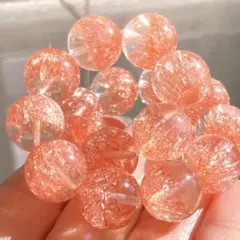 天然石 クラック水晶 ブレスレット 12.5mm キラキラ✨レインボー