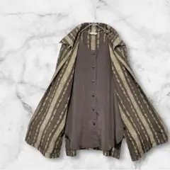 【個性的】 フォレスト ストライプ 長袖 シャツ M 2枚重ね ドッキング