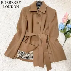 美品♡ バーバリーロンドン アンゴラ混ジャケット ベルト付 ノバチェック 38