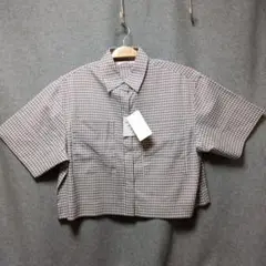 ★CPCM ★チェック柄 ★半袖クロップドシャツ