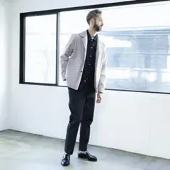 still by hand デニムパンツ ジーパン テーパード タック入り