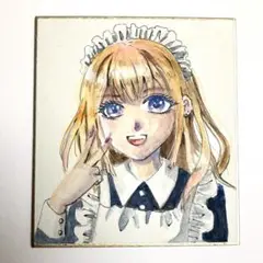 金髪メイドちゃん 水彩画