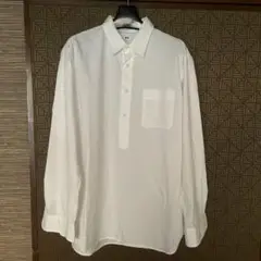美品【ユニクロ】ホワイト 長袖シャツ ポケット付き