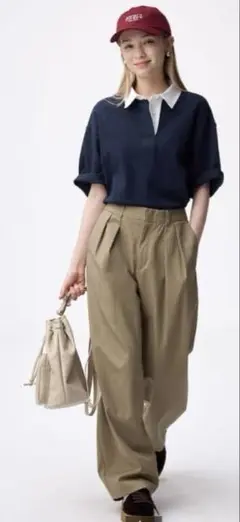 チノバレルレッグタックパンツ Sサイズ