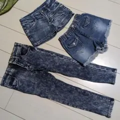 デニムショートパンツ 110 　　3点セット