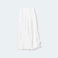 【UNIQLO】クリンクルコットンティアードスカート ペチコート付き 裏地