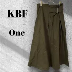 KBF　七分丈カーゴフレアスカート　カーキ　ONE　カジュアル◆M3609