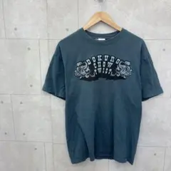 クレイジーケンバンド ドクロ町ツイストＴシャツ メンズ XL 青緑
