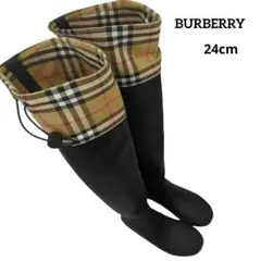 【良品】BURBERRY バーバリー ノバチェック ラバー レインブーツ 長靴