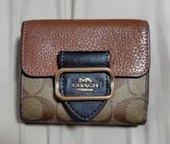 ♡COACH♡ 二つ折り財布 ブラウン ベージュ✨美品✨馬車✨