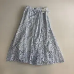 【新品タグ付き】総レーススカート　水色