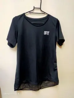 G-fit 丈長・裾メッシュTシャツ(黒・M)