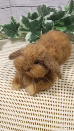 羊毛フェルト うさぎ ホーランドロップ(トート)ハンドメイド