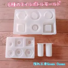 【GreenOcean】シリコンモールド 小物入れにもなる　6種のネイルボトル