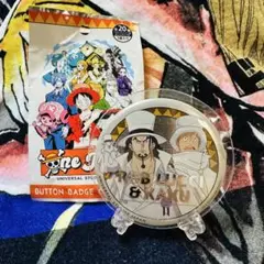 ワンピース2025 USJグッズ 缶バッジ ルッチ＆カク 1点 おまけ付き