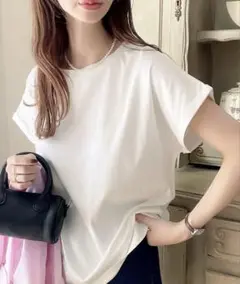 【未使用】 classicalelf シンプルフレンチシルケットトップス M