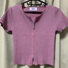 AZUL BY MOUSSY Wジップショートスリーブ配色リブプルオーバー　半袖