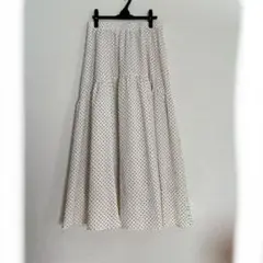 お値下　grove ドット柄ロングスカートL