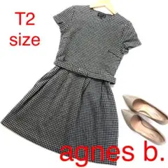 agnes b. アイエスベー ギンガムチェックストレッチワンピース 4483