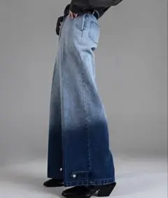 ADRER extra quality wide flare pants ブルー