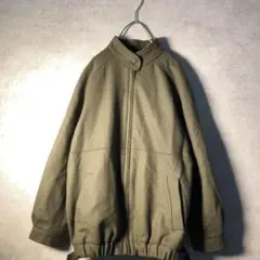 【ヴィンテージ】レトロ ジップアップジャケット 緑 古着 used AS24