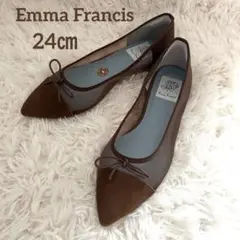 美品✨エマフランシス ブラウン ポインテッドトゥ フラットシューズ パンプス