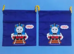 機関車トーマス 巾着 2枚セット 新品未使用 2003年 28.5×26.5cm