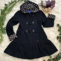 【美品・希少✨】バーバリーブルーレーベル ダッフルコート ノバチェック 裾フリル