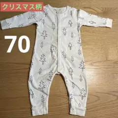 【ベビーギャップ】BABY GAP ロンパース サイズ70 クリスマス柄 ツリー