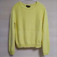 【Drawer】ドゥロワー コットン×カシミヤ ニット セーター レモンイエロー