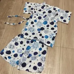 水玉模様 ベビー甚平上下セット 90