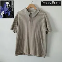 【PERRY ELLIS】ペリーエリス　ポロシャツ　ベージュ　トルコ産　古着