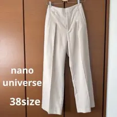 ナノユニバース　タックイージーセンタープレス　ストレートパンツ 38 Msize