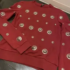 美品 ♡ Versace 赤 ライオンメダル トレーナー