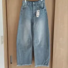 ノッチ タグ付　カーブデニムパンツ Mサイズ　 フリンジ裾