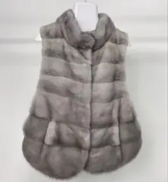 グラデーションシルバーミンク　ショートジレ