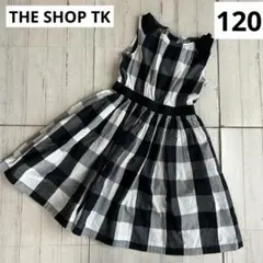 THE SHOP TK ノースリーブワンピース　120 モノトーン　リボン　黒