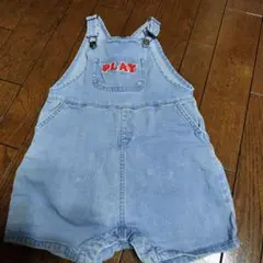 デニムオーバーオール PLAY刺繍付き