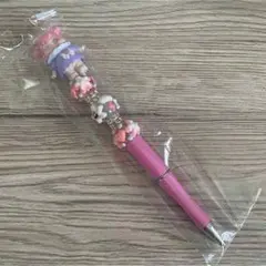 キャラクター付きピンクボールペン