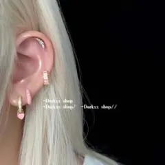 ピアス4点セット　ピンク　かわいい　翼　ハート