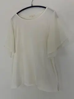 【スタディオクリップ】アイボリーフレアスリーブ 半袖TシャツM
