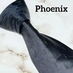 【Phoenix】ネクタイ ト音記号柄 ネイビー 総柄 小紋柄 レギュラー