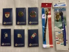 サッカー ワールドカップ ピンバッジ ストラップ 8点セット