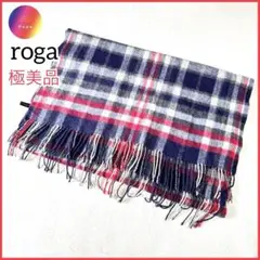 極美品✨ロガ　roga 大判マフラー　膝かけ　ブランケット　フリンジ　チェック