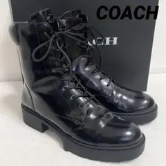 【美品希少】COACH レイトン ブーティ レザーブーツ US8B 24.5