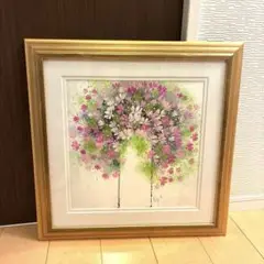 美品 荒木幸史「虹」肉筆画 直筆サイン・詩入り 2015年作 コスモス画家 美品 荒木幸史「虹」肉筆画 直筆サイン・詩入り 2015年作